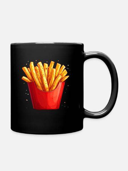 Pommes - Tasse einfarbig - Schwarz