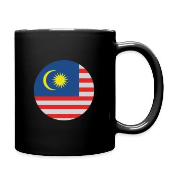 Malaysia-Rundflagge - Tasse einfarbig - Schwarz - Rechts