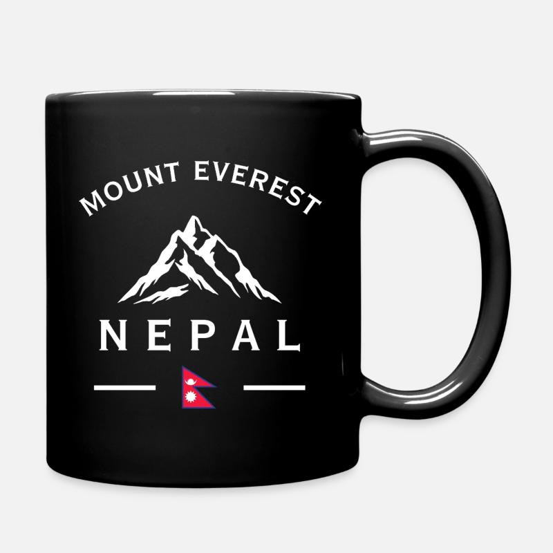 Everest Nepal Berglogo T-Shirt - Tasse einfarbig - Schwarz