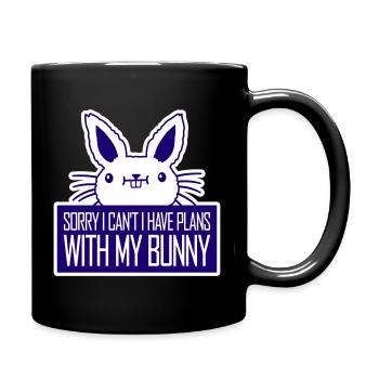 Sorry I Can't I Have Plans With My Bunny Hase Logo - Tasse einfarbig - Schwarz - Rechts