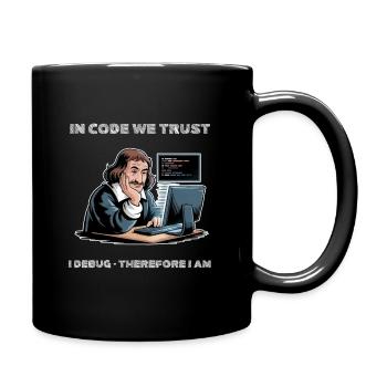 Philosoph Descartes Meme – für einen dunklen Hintergrund - Tasse einfarbig - Schwarz - Rechts