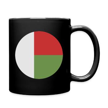 Drapeau rond de Madagascar - Mug uni - noir - Droite