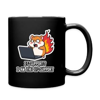 IT Support Hamster - Der pure Wahnsinn - Tasse einfarbig - Schwarz - Rechts