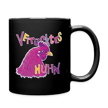 Fans de poulet - Coq - Coq - Poulet fleur - Bio - Mug uni - noir - Droite