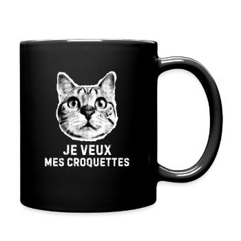 Ich möchte meinen Trockenfutter-Katzenhumor - Tasse einfarbig - Schwarz - Rechts