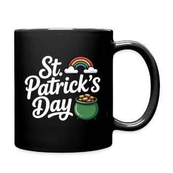 Lucky Pot of Gold & Rainbow - St. Patrick's Day Fe - Full Colour Mug - black - Right