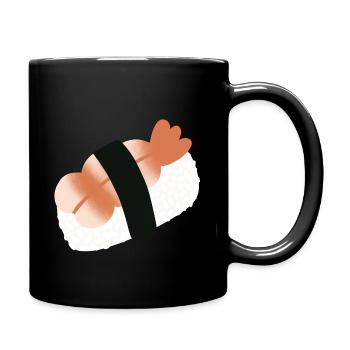 Sushi minimaliste aux crevettes nigiri - Mug uni - noir - Droite