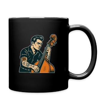 Bassiste vintage : Rock n Roll, Tattoos & Double Bass - Mug uni - noir - Droite