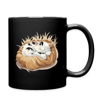 Chat endormi dans un oreiller câlin - Mug uni - noir - Droite