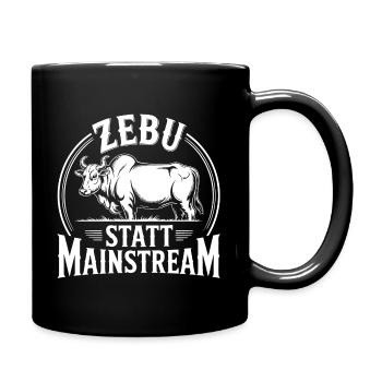 Zebu statt Mainstream - Tasse einfarbig - Schwarz - Rechts