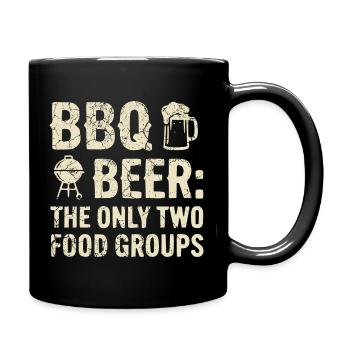 BBQ Shirt, Hoodie für Grillmeister und Grillfans - Tasse einfarbig - Schwarz - Rechts
