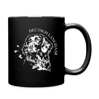 Deutsch Langhaar Portrait Jagdhunde Hunde Wilsigns - Tasse einfarbig - Schwarz - Rechts