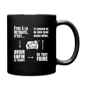 Die Kunst des Nichtstuns (weißer Text) - Tasse einfarbig - Schwarz - Rechts