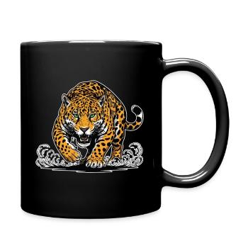 Jaguar Léopard Attaque Eau Mascotte Prédateur - Mug uni - noir - Droite