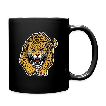 Leopard-Jaguar Wild Attack Maskottchen-Raubtier - Tasse einfarbig - Schwarz - Rechts
