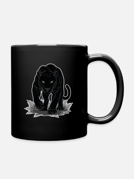 Panthère Noire Jungle Mascotte Félin Sauvage - Mug uni - noir