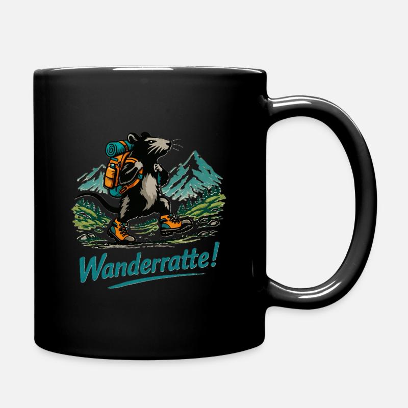 Wanderratte Wanderabenteuer - Tasse einfarbig - Schwarz