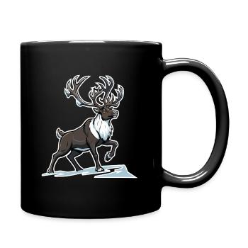 Nördliches Maskottchen des arktischen Karibu-Rentiers - Tasse einfarbig - Schwarz - Rechts
