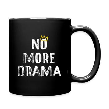 No More Drama – Minimal Typography Saying - Full Colour Mug - black - Right