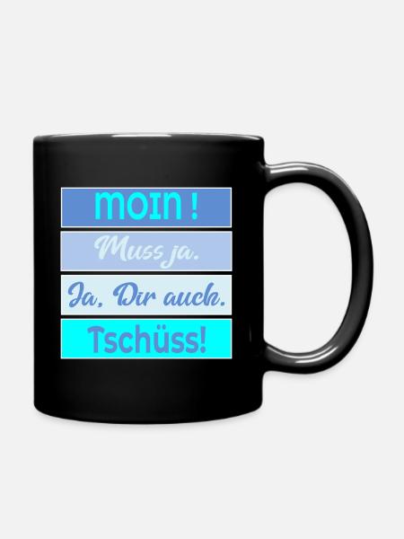 Plauderei Moin Tschüss - Tasse einfarbig - Schwarz