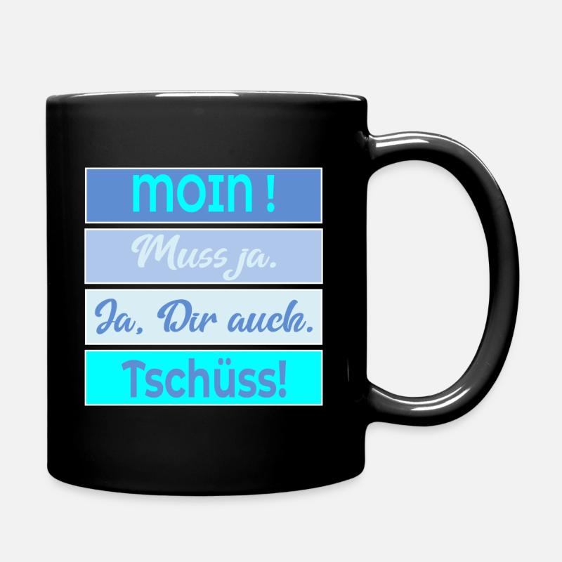 Plauderei Moin Tschüss - Tasse einfarbig - Schwarz