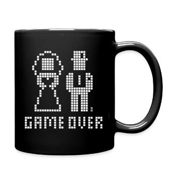 Game Over (Mariage, enterrement de vie de garçon, mariée et marié, Pixel / W) - Mug uni - noir - Droite
