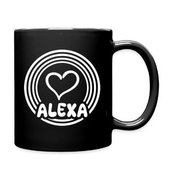Geschenkidee Alexa - Tasse einfarbig - Schwarz - Rechts