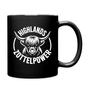 Highland Zottelpower - Tasse einfarbig - Schwarz - Rechts