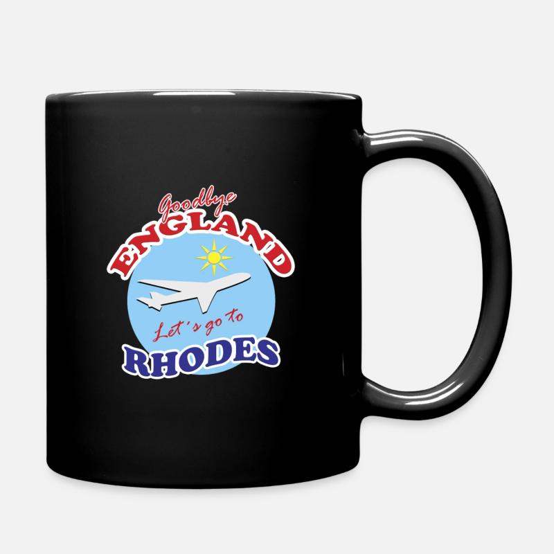 Goodbye England Let´s go to Rhodes - Full Colour Mug - black