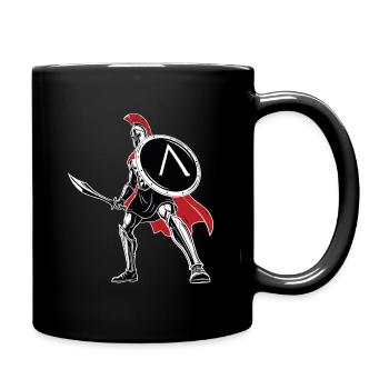 Spartan Sword Shield Maskottchen Spartan Legend - Tasse einfarbig - Schwarz - Rechts