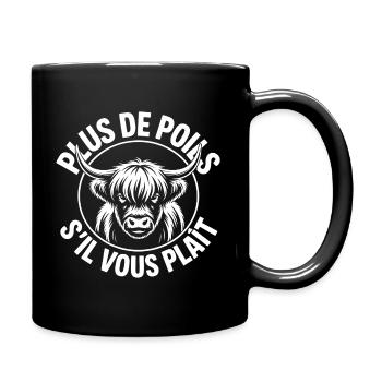Taureau Highland Monochrome Circulaire - Mug uni - noir - Droite