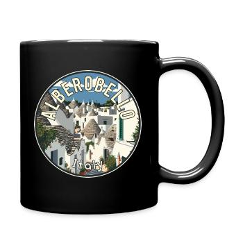Découvrez la magie du trulli d’Alberobello en Italie - Mug uni - noir - Droite