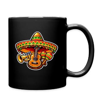 Design du sombrero ukulélé Fiesta - Mug uni - noir - Droite