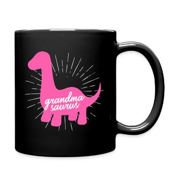 Großmasaurier Pink Dinosaurier Retro Oma Slogan - Tasse einfarbig - Schwarz - Rechts