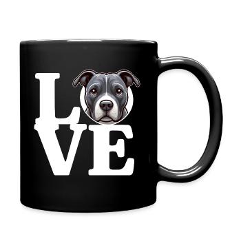 J’ADORE Staffy Bull Terrier Chien Amateur de Chiens Drôle - Mug uni - noir - Droite