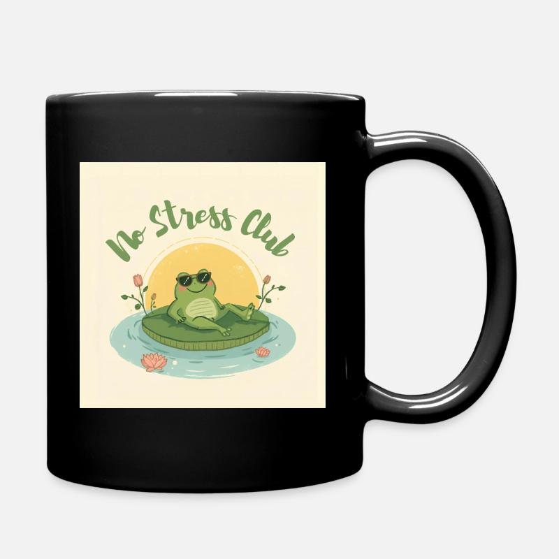 No Stress Club Grenouille Chill - Mug uni - noir