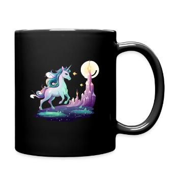 Mondturm Einhorntraum - Tasse einfarbig - Schwarz - Rechts