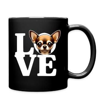 LOVE Chihuahua Dog Dog Lover Funny - Full Colour Mug - black - Right
