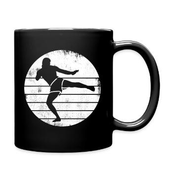Dessin de kickboxeur - Mug uni - noir - Droite