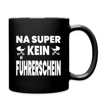 Führerschein - Tasse einfarbig - Schwarz - Rechts
