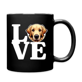 LIEBE Golden Retriever Hund Hundeliebhaber Lustig - Tasse einfarbig - Schwarz - Rechts