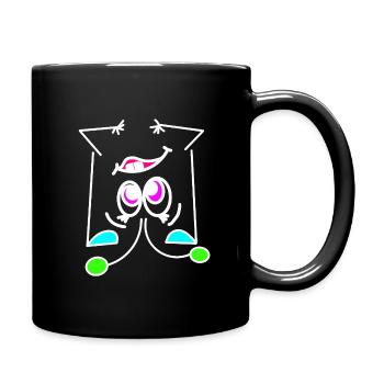 Neon-Mood Flip - Das Umdreh-Gesicht - Tasse einfarbig - Schwarz - Rechts