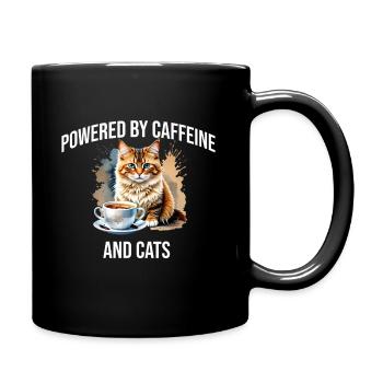 KatzenKaffee Powerdesign - Tasse einfarbig - Schwarz - Rechts