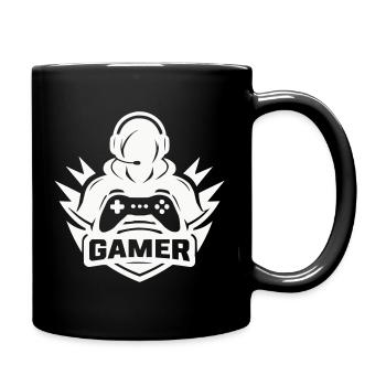 gamer_logo - Tasse einfarbig - Schwarz - Rechts