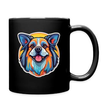 Rainbow Dog Smile - Full Colour Mug - black - Right