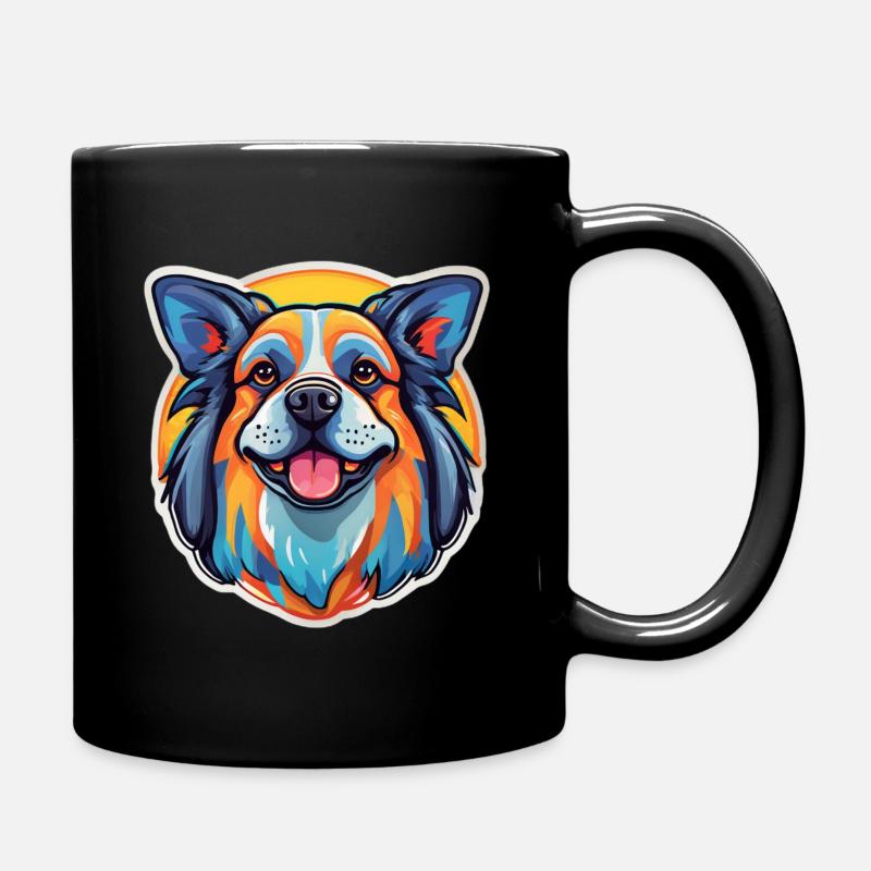 Chien Arc-en-Ciel Sourire - Mug uni - noir