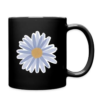 Blue Daisy Bloom Tee - Tasse einfarbig - Schwarz - Rechts