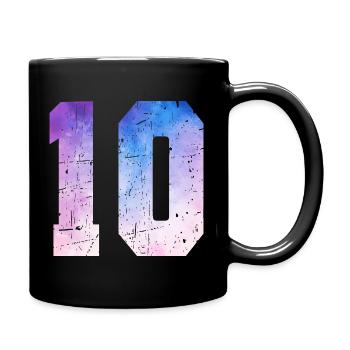 numéro 10 – Cadeau anniversaire 10 ans - Mug uni - noir - Droite