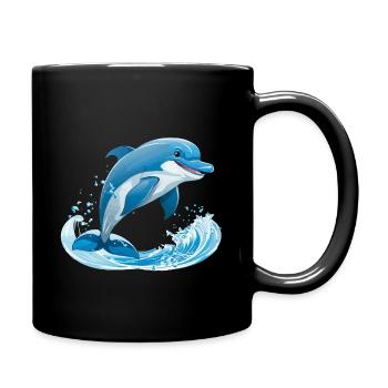 Illustration de l’hydroélectricité Dolphin - Mug uni - noir - Droite