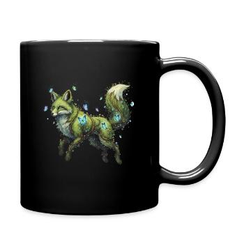 Green Fox Magic Butterfly - Full Colour Mug - black - Right